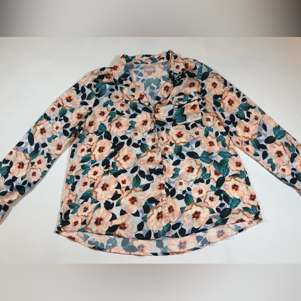 Show Me Your MUMU floral pajama top size XL button down (bin CC)